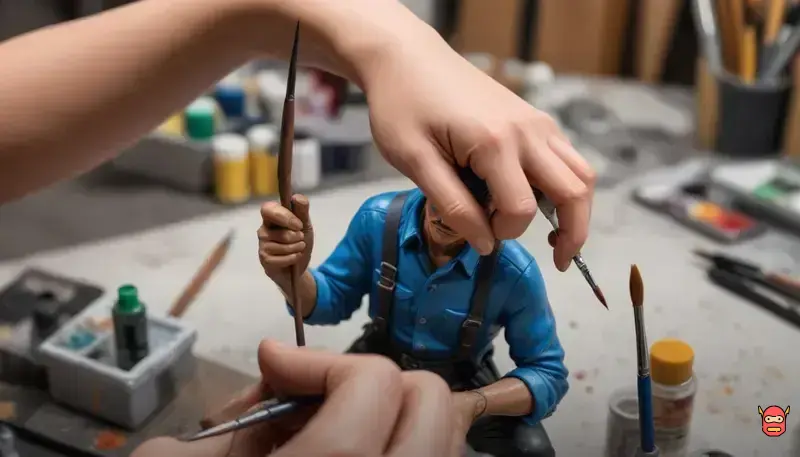 a pintura e acabamento artesanal